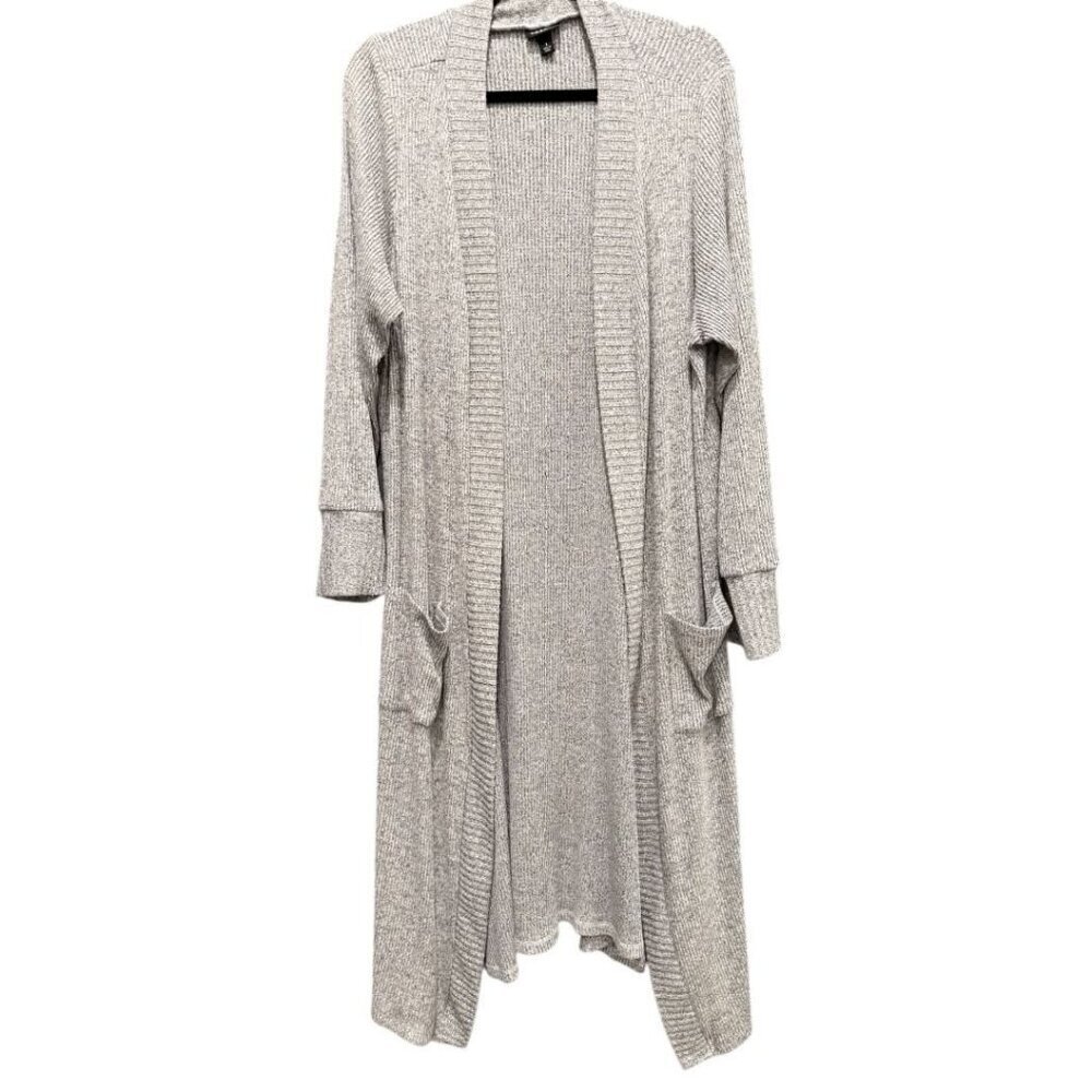 Torrid - Ribbed Gray Open Front Duster Cardigan